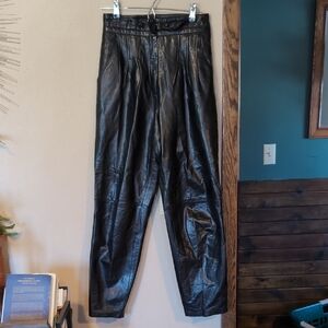 Toffs 1980s Black Leather Pants